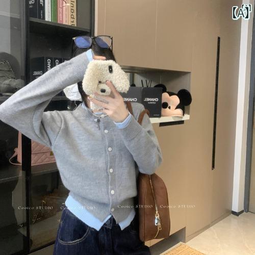 レディース ファッション オシャレ かわいい 綺麗 カジュアル 秋 韓国 カラーマッチング フェイク 2点 ソフト シングルブレスト セーター カーディガン 小柄 レディース ファッション オシャレ かわいい 綺麗 カジュアル 秋 韓国 カラーマッチング フェイク 2点 ソフト シングルブレスト セーター カーディガン 小柄