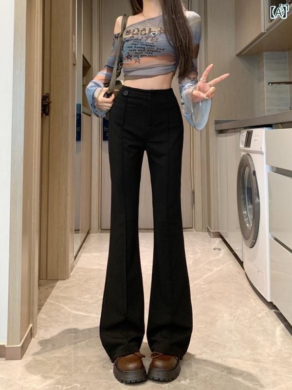 レディース ファッション オシャレ かわいい 綺麗 カジュアル 秋 マイクロフレア パンツ スーツ スリム ズボン