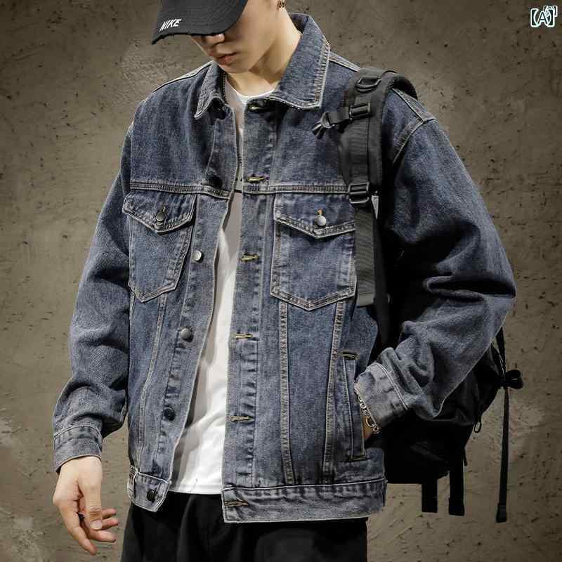 メンズ　ファッショオン　オシャレ　カジュアル　男性 アメリカン レトロ ワークウェア デニムジャケット メンズ 大きいサイズ ジャケット 男性 秋冬 紳士服