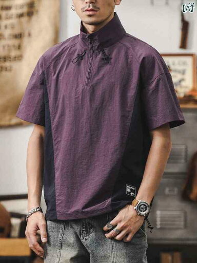 メンズ ファッション オシャレ カジュアル 男性 アメリカ マウンテン 速乾 半袖 Tシャツ 男性用 たり 夏 ファッション アウトドア 薄手 ハーフ ジップ スポーツ ポロシャツ メンズ ファッション オシャレ カジュアル 男性 アメリカ マウンテン 速乾 半袖 Tシャツ 男性用 たり 夏 ファッション アウトドア 薄手 ハーフ ジップ スポーツ ポロシャツ