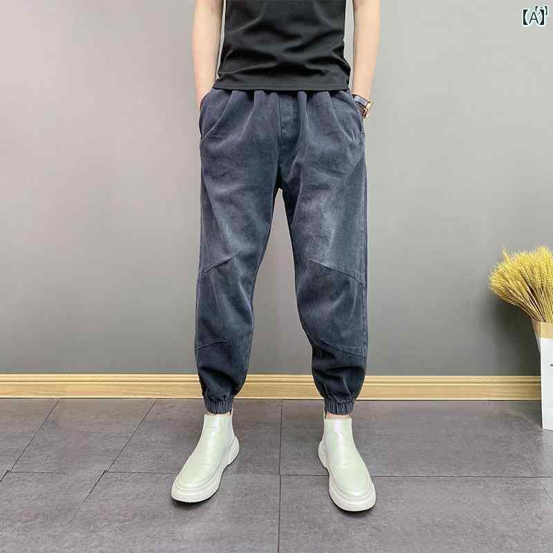 メンズ ファッション オシャレ カジュアル 男性 春秋 ジーンズ ウォッシュ グラデーション フット タイ パンツ