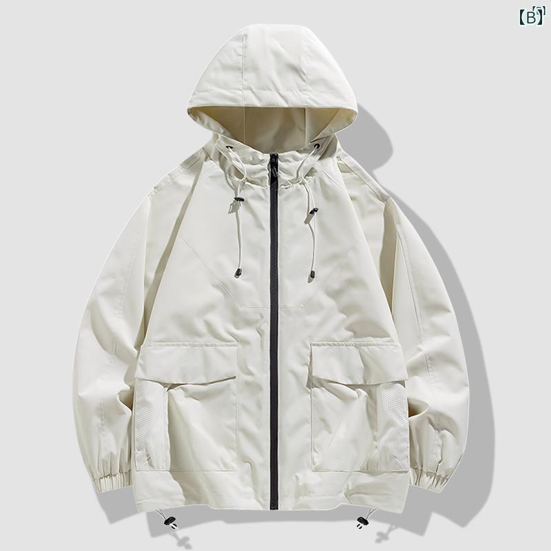 メンズ　ファッション　オシャレ　カジュアル　男性 レディース 春秋 アウトドア ジャケット 登山 男性 防風 フード付き アメリカン ワークウェア