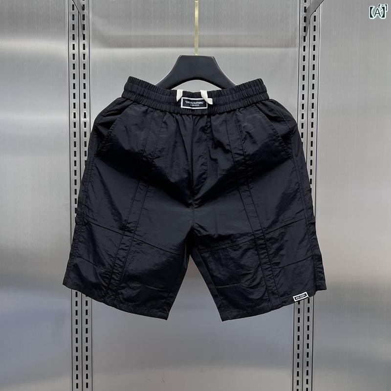Patchwork Shorts - メンズ　ファッション　オシャレ　カジュアル　男性 夏 薄手 耐久性 ウエスト アメリカン パッチワーク カーゴ ショーツ たり 速乾 五分丈 ビーチ パンツ