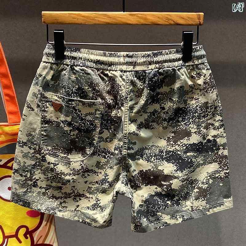 メンズ　ファッション　オシャレ　カジュアル　男性 迷彩 1333mm ショート パンツ 夏 薄手 たり イン 耐久性 ビーチ