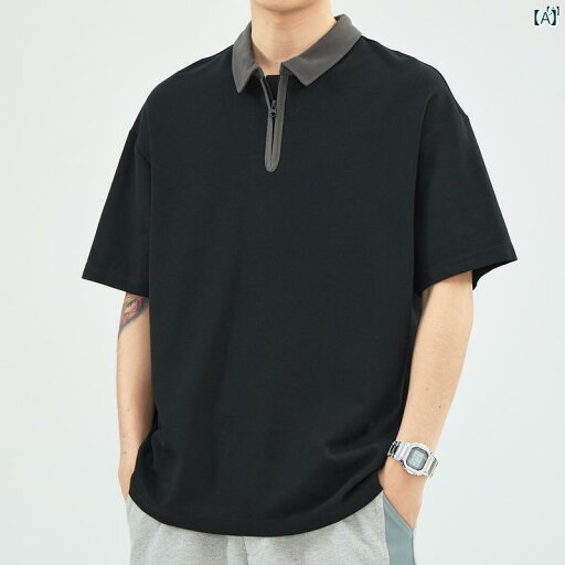 メンズ ファッション オシャレ カジュアル 男性 夏 半袖 ハーフ ジップ ポロシャツ たり シンプル 大きいサイズ 快適 Tシャツ メンズ ファッション オシャレ カジュアル 男性 夏 半袖 ハーフ ジップ ポロシャツ たり シンプル 大きいサイズ 快適 Tシャツ
