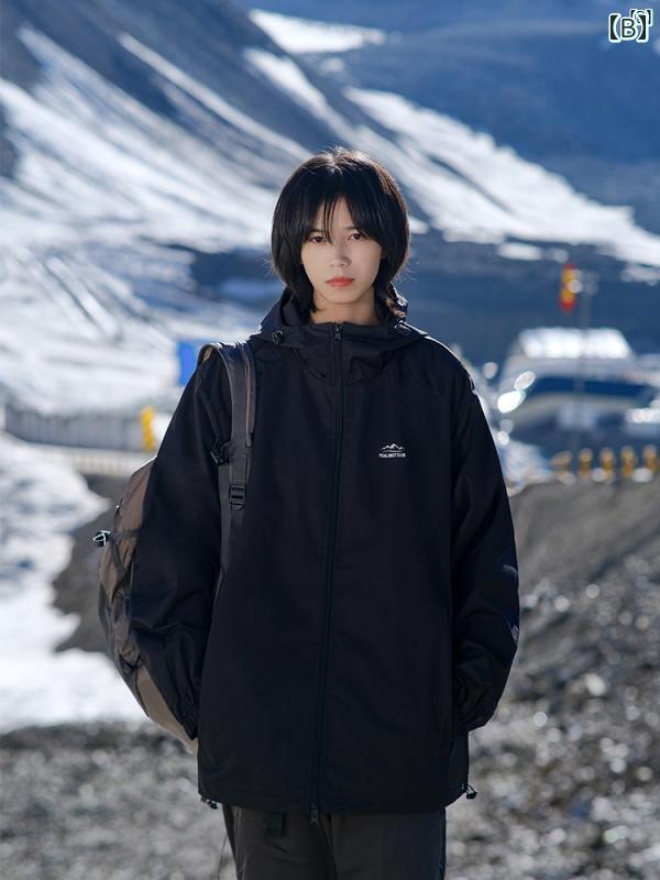 メンズ　ファッション　オシャレ　カジュアル　男性 マウンテン アウトドア フード付き 防水 ジャケット レディース 春秋 ソリッドカラー 防風 ライディングジャケット