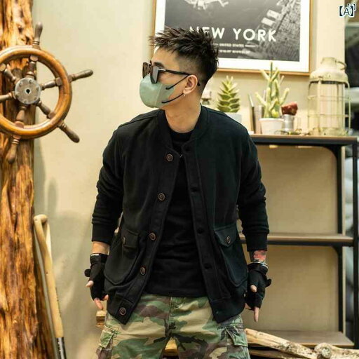 メンズ ファッション オシャレ カジュアル 男性 アメリカン レトロ アミ カーキ ソリッドカラー 野球 シャツ フリース ジャケット 春秋 紳士服 メンズ ファッション オシャレ カジュアル 男性 アメリカン レトロ アミ カーキ ソリッドカラー 野球 シャツ フリース ジャケット 春秋 紳士服