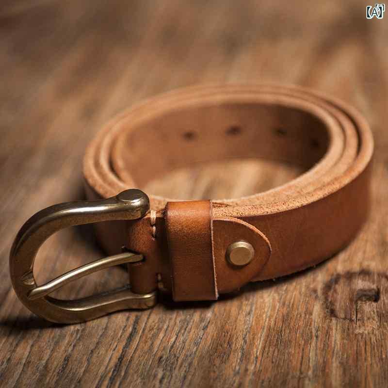 メンズ　ファッション　オシャレ　カジュアル　男性 英国 レトロ モーター サイクル ベルト 初 層 牛革..