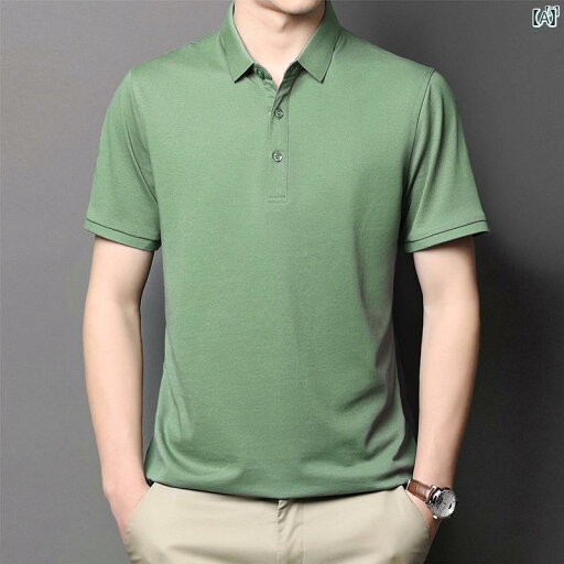 メンズ ファッション オシャレ カジュアル 男性 上品 夏 冷感 コットン 半袖 Tシャツ 無地 シルケット ポロシャツ 通気性 シャツ メンズ ファッション オシャレ カジュアル 男性 上品 夏 冷感 コットン 半袖 Tシャツ 無地 シルケット ポロシャツ 通気性 シャツ