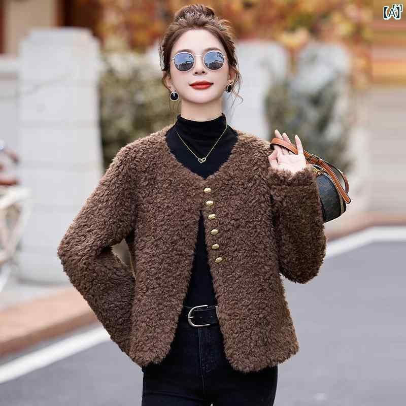 レディース レディース ファッション 上品　オシャレ　綺麗 十三 ライン ウール ジャケット 秋冬新 母 暖かい トップ