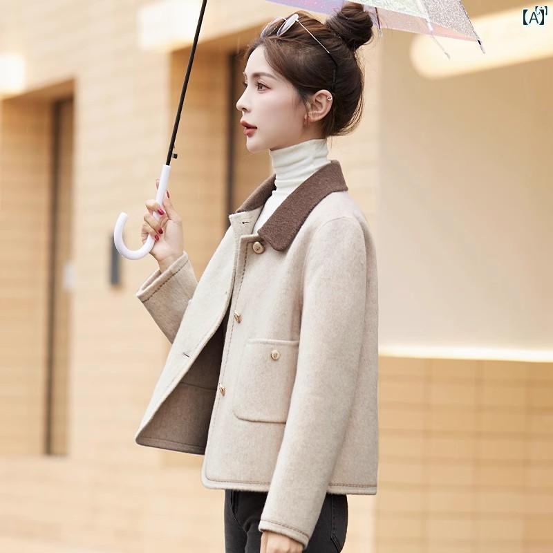 レディース レディース ファッション 上品　オシャレ　綺麗 両面 ウール コート 秋冬 ホット 高貴 ママ