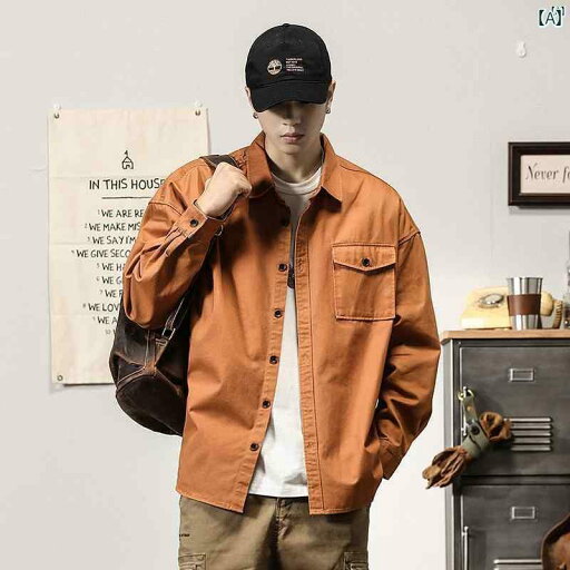 メンズ ファッション オシャレ カジュアル 男性 アメカジ シャツ 長袖 たり 秋 ジャケット レトロ 男子 春秋 ワークシャツ メンズ ファッション オシャレ カジュアル 男性 アメカジ シャツ 長袖 たり 秋 ジャケット レトロ 男子 春秋 ワークシャツ