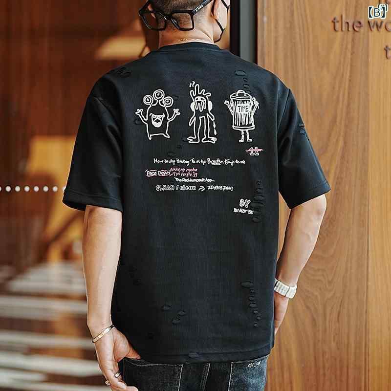 メンズ　ファッション　オシャレ　カジュアル　男性 文字 刺繍 ヘビー 半袖 Tシャツ メンズ 初秋 快適 シャツ