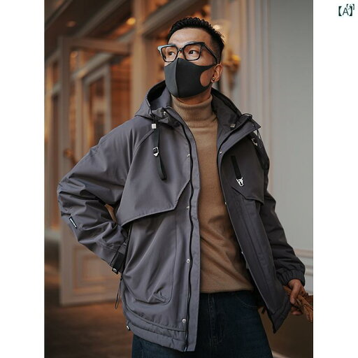 メンズ ファッション オシャレ カジュアル 男性 マウンテン 機能的 アウトドア 機能 フード付き ジャケット メンズ 冬 暖かい 防寒性 コットンジャケット メンズ ファッション オシャレ カジュアル 男性 マウンテン 機能的 アウトドア 機能 フード付き ジャケット メンズ 冬 暖かい 防寒性 コットンジャケット