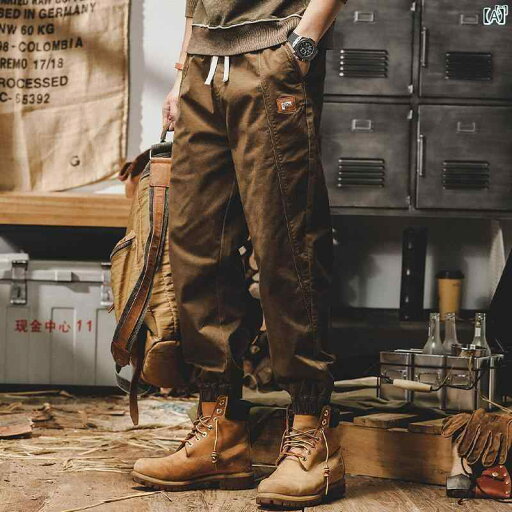メンズ ファッション オシャレ カジュアル 男性 秋 アメリカン ヘビーウェイト レトロ パンツ レギンス アミ カーキ ストレート オーバー オール メンズ ファッション オシャレ カジュアル 男性 秋 アメリカン ヘビーウェイト レトロ パンツ レギンス アミ カーキ ストレート オーバー オール