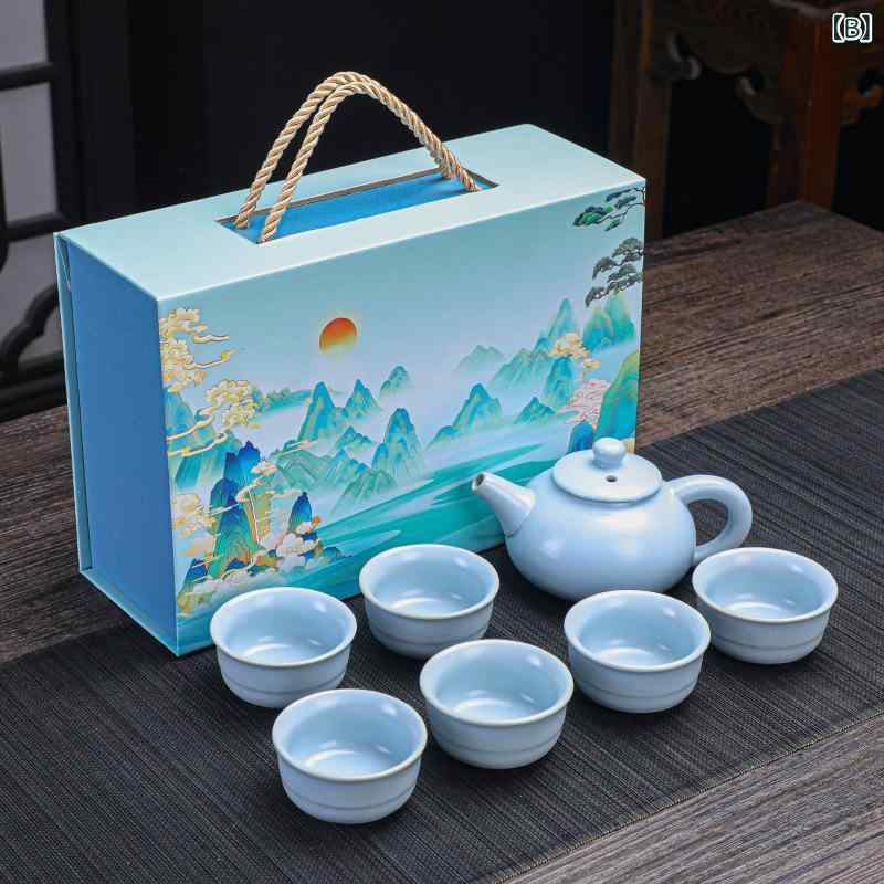 茶器セット 哥窯 中国式 ライトラグジュアリー 上質 高級感 陶器 磁器 急須 ティー...