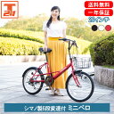 【500円OFFクーポン 先着1000名 27日～29日限定】 小径車 ミニベロ シマノ製6段変速 20インチ|軽量 自転車 じてんしゃ シマノ shimano コンパクト メンズ レディース カゴ付き 鍵付き 送料無料 【SK206】