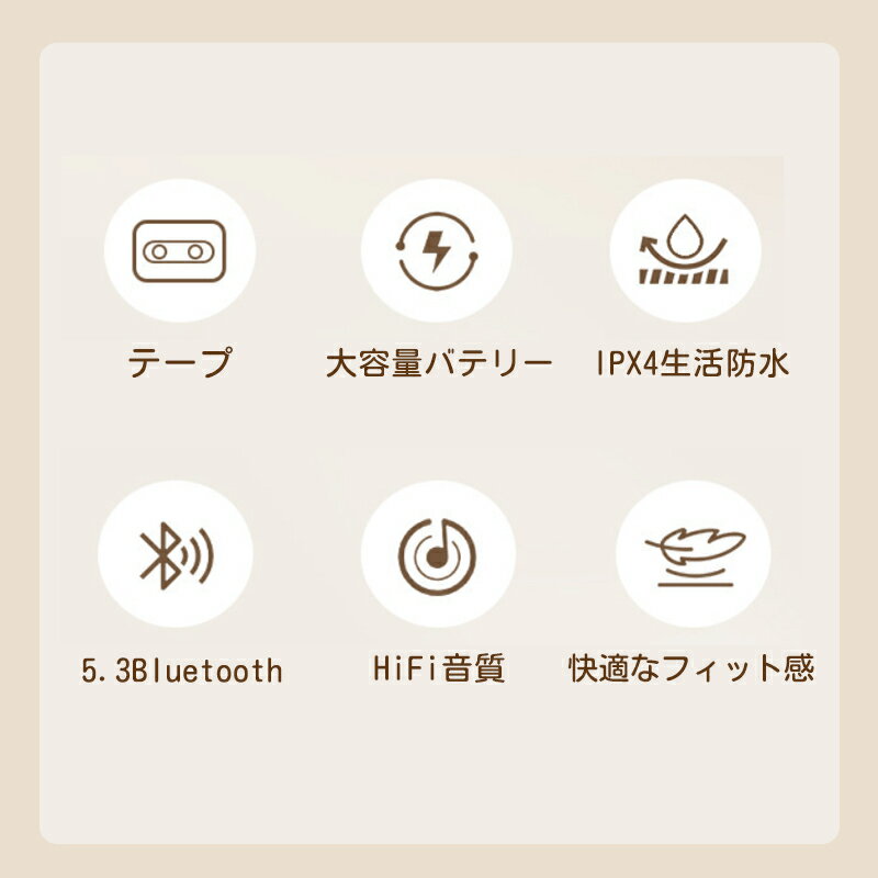 ワイヤレスイヤホン bluetooth5.3 HiFi音質 ヘッドホン 最大70待機時間 14H連続再...