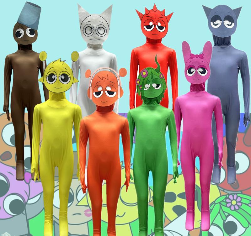 Rakuten - スプランキー ハロウィン 衣装 全身タイツ 子供 男の子 女の子 コスプレ cosplay Sprunki incredibox キャラクター キッズ コスチューム 変装 仮装 親子お揃い ハロウィーン 連体服