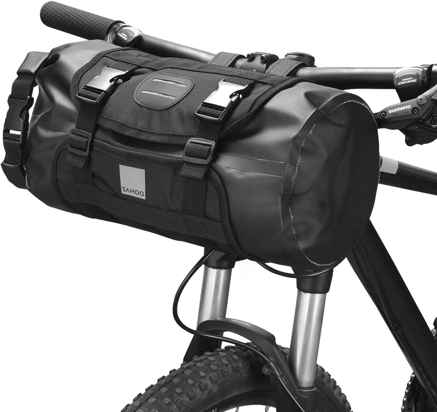 自転車ハンドルバーバッグ 防水 ブラック 大容量 自転車フロントバッグ ロードバイク MTB マウンテンバイク用 収納バッグ