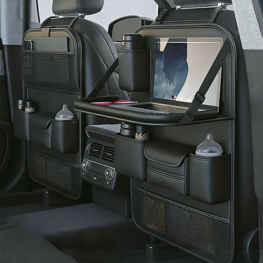 Rakuten - シートバックポケット 車ティッシュケース 車用ティッシュケース ボックス 収納 後部座席用 PUレザー 吊り下げ ティッシュカバー ティッシュケース 収納ポケット ドリンクホルダー 車 後部座席 助手席 小物入れ 収納袋 カー用品 便利グッズ