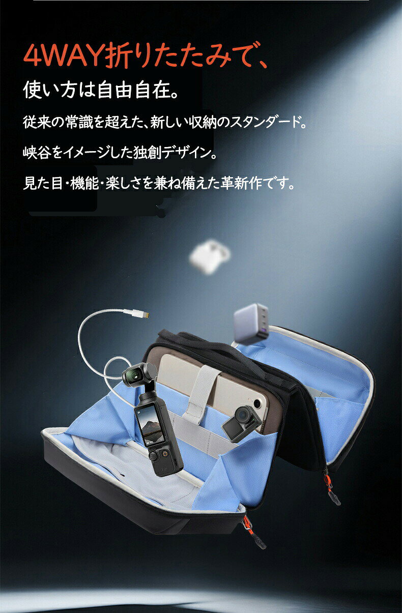 ガジェットバッグ 収納ポーチ ガジェットケース 超強収納力 マルチ機能電子機器オーガナイザー アクセサリーバッグ ケーブル 充電器 ヘッドフォン用 旅行 通勤などに理想的な オリーブマルチ収納バッグ 4way ショルダー付き 2233ran-10010200 Simply.R サンプル画像2