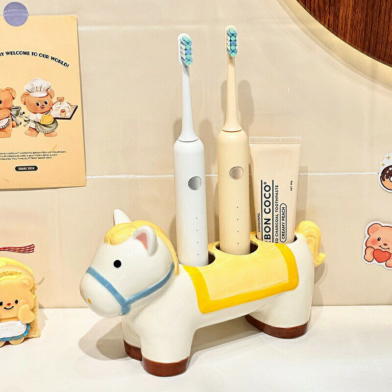 歯ブラシスタンド 陶器 おしゃれ 歯ブラシホルダー 電動歯ブラシ 歯磨き粉 立て 収...