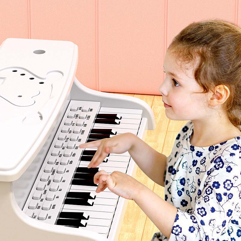 ピアノ おもちゃ グランドピアノ ミニピアノ ピアノ トイピアノ キッズ 椅子 チェア いす 付き マイク 録音 再生 機能付き 楽器 鍵盤 音楽 楽器玩具 知育玩具 おもちゃ 子供 子ども 遊び 男の子 女の子 3