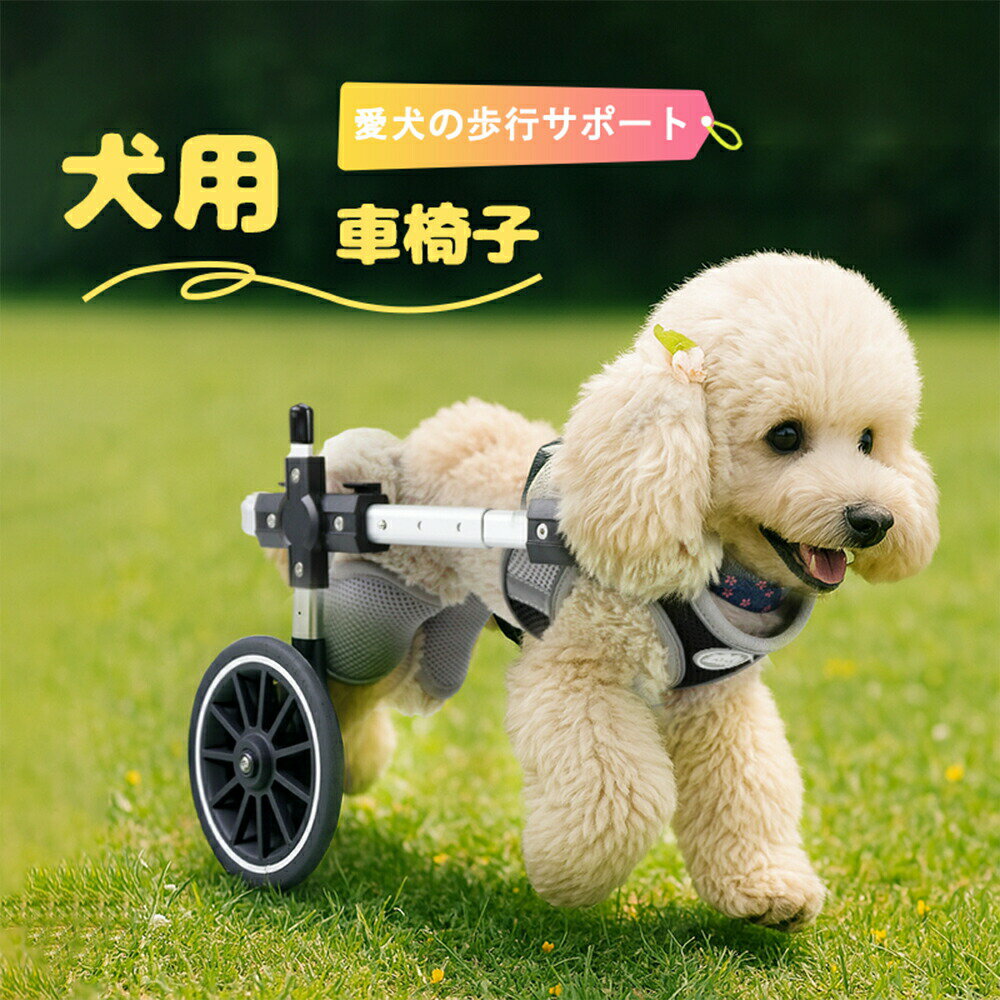 【楽天スーパーSALE 50%OFF】犬用車椅子 四輪 軽量 安定設計 歩行補助 ペット リハビリ 介護 中型犬 大型犬 怪我 老犬 散歩 サポート ハーネス付