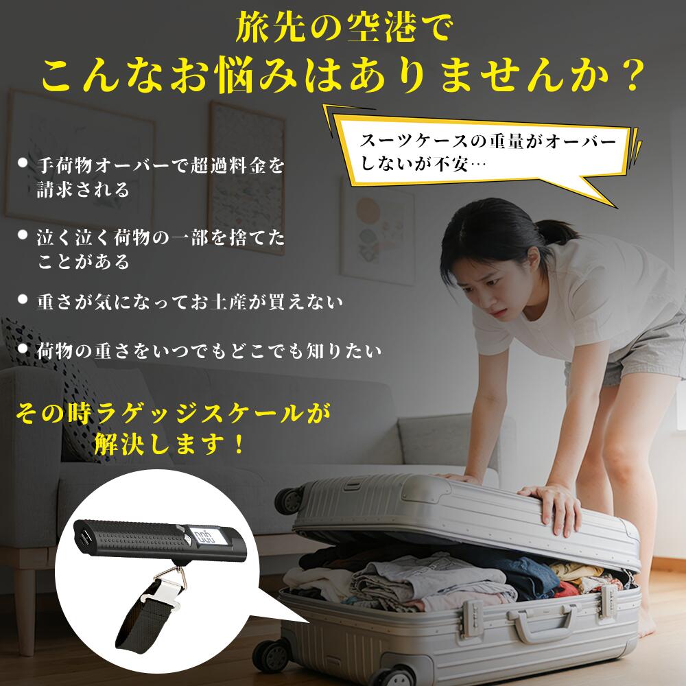 【P5+100円OFF】バッグ用はかり 荷物はかり ラゲッジスケール 旅行はかり 懐中電灯付き デジタルはかり スーツケースはかり 便利 軽量 スケール ラゲッジチェッカー ステンレス仕上げ 吊り下げ式 キャリーケース トラベル 重量計測 風袋引き機能 2233ran-10008581 Simply.R サンプル画像2
