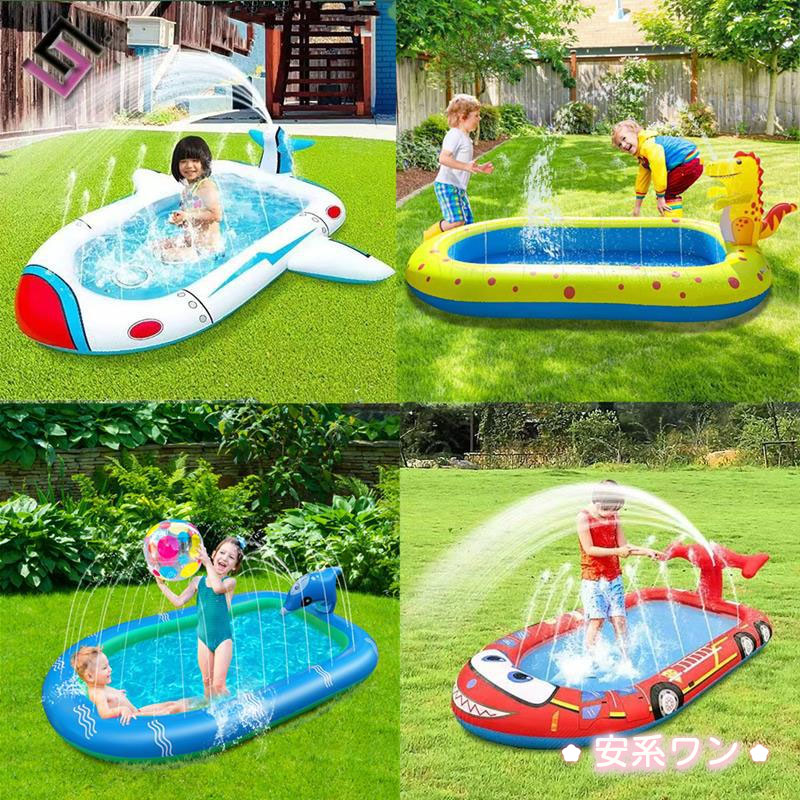 ビニールプール 噴水プール 噴水マット プールマット 子供用 ビニールプール 厚手 誕生日 暑さ対策 プレゼント 父の日 組立簡単 子供用 家庭用 水遊び 猛暑対策 子供 大人 夏用 ギフト夏対策 夏物 夏 3