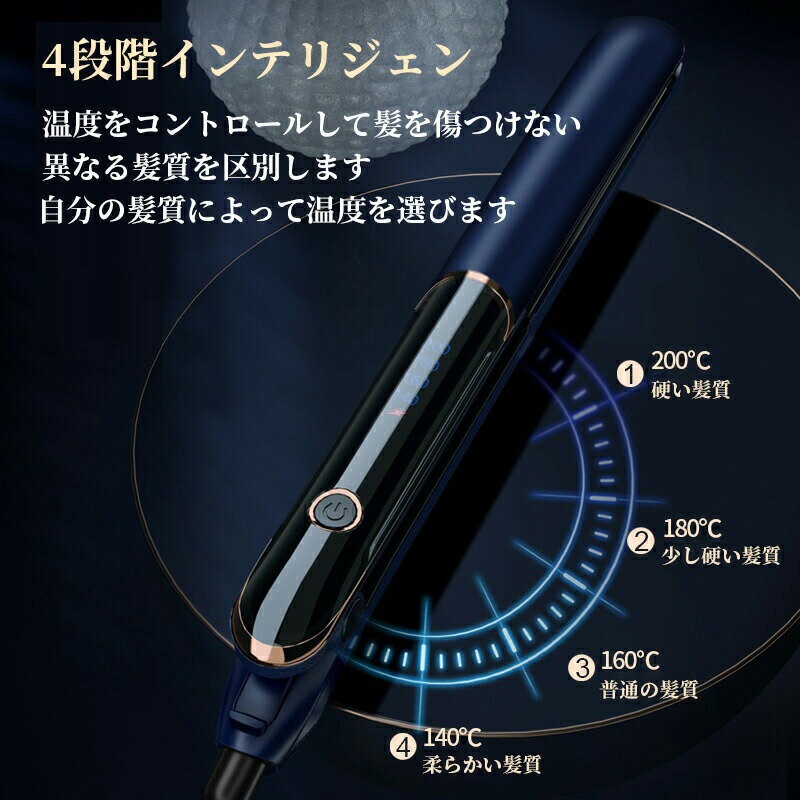 ヘアアイロン ミニ カール 2way ヘアスタイ リングアイロン マイナスイオン LCD液...