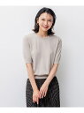 【洗える/アンサンブル対応】サステナブルウール 半袖 ニット 23区 S ニジュウサンク トップス アンサンブル ネイビー レッド グリーン ベージュ【送料無料...