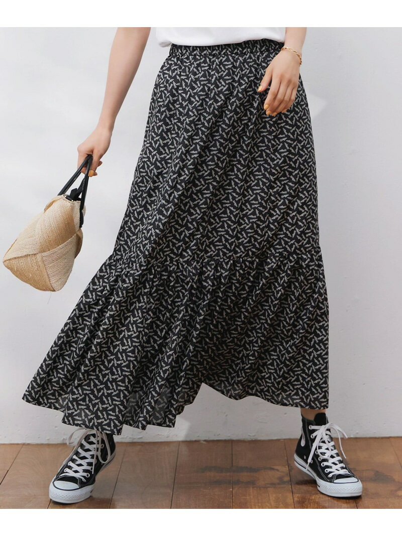 【SALE／30%OFF】【洗える】エスパドリーユプリント ティアード スカート 23区 S ニジュウサンク スカ..