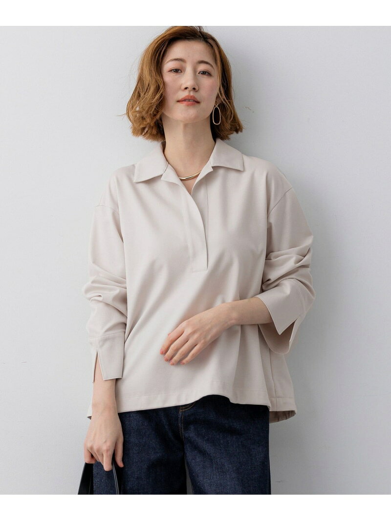 【SALE／50%OFF】コンパクトツイル スキッパー カットソー 23区 ニジュウサンク トップス カットソー・Tシャツ ベージュ ブラック【RBA_E】【送料無料】[Rakuten Fashion] 23ku-10012710 23区 楽天市場店 パッケージ画像
