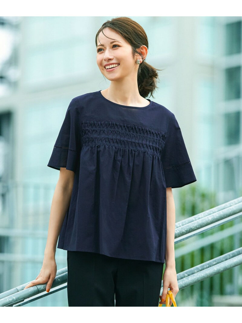 【WEB&一部店舗限定】コットンローン ピンタック フレア ブラウス 23区 L ニジュウサンク トップス シャツ・ブラウス ブラック ブラウン ブルー ネイビー【送料無料】[Rakuten Fashion]のサムネイル