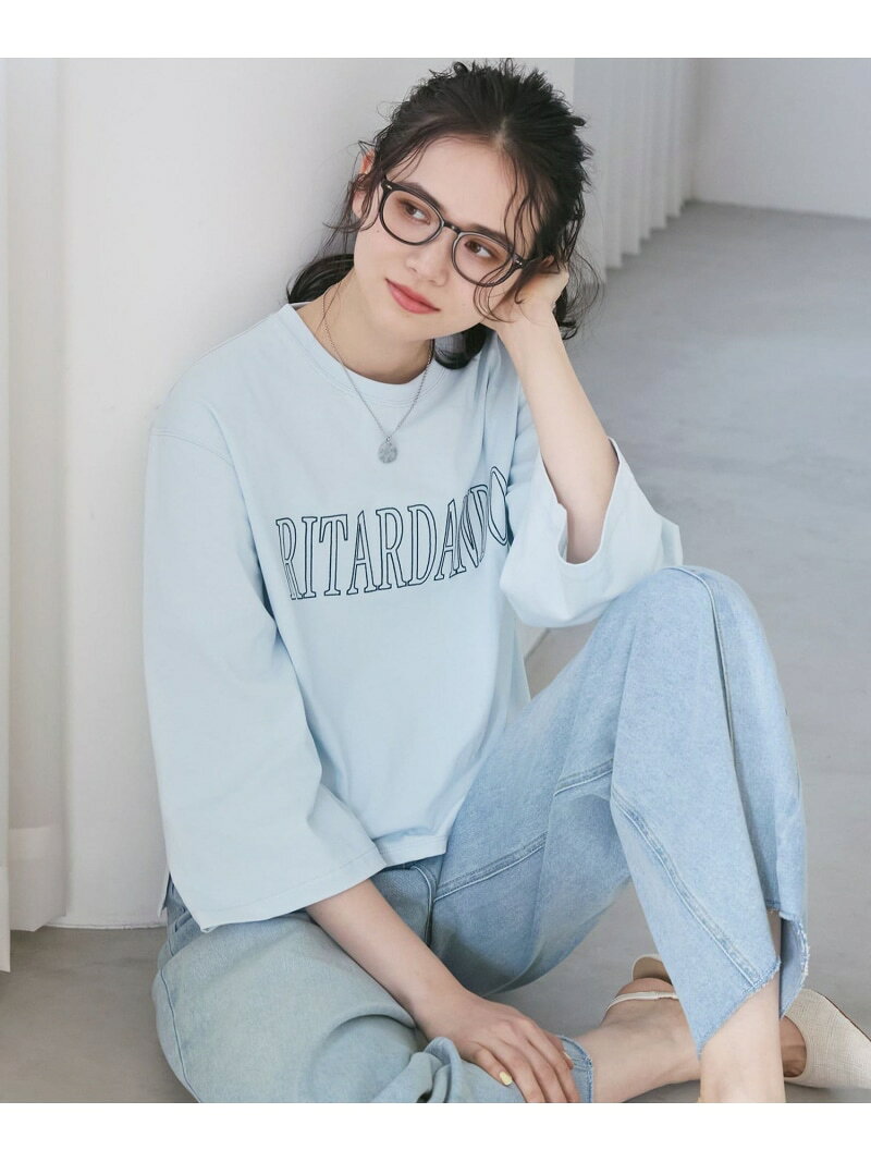 樂天商城 - 【SALE／20%OFF】【SLOW/一部店舗限定】MVSコットン フレア袖 ロゴTシャツ 23区 L ニジュウサンク トップス カットソー・Tシャツ グレー ホワイト ブルー【RBA_E】【送料無料】[Rakuten Fashion]