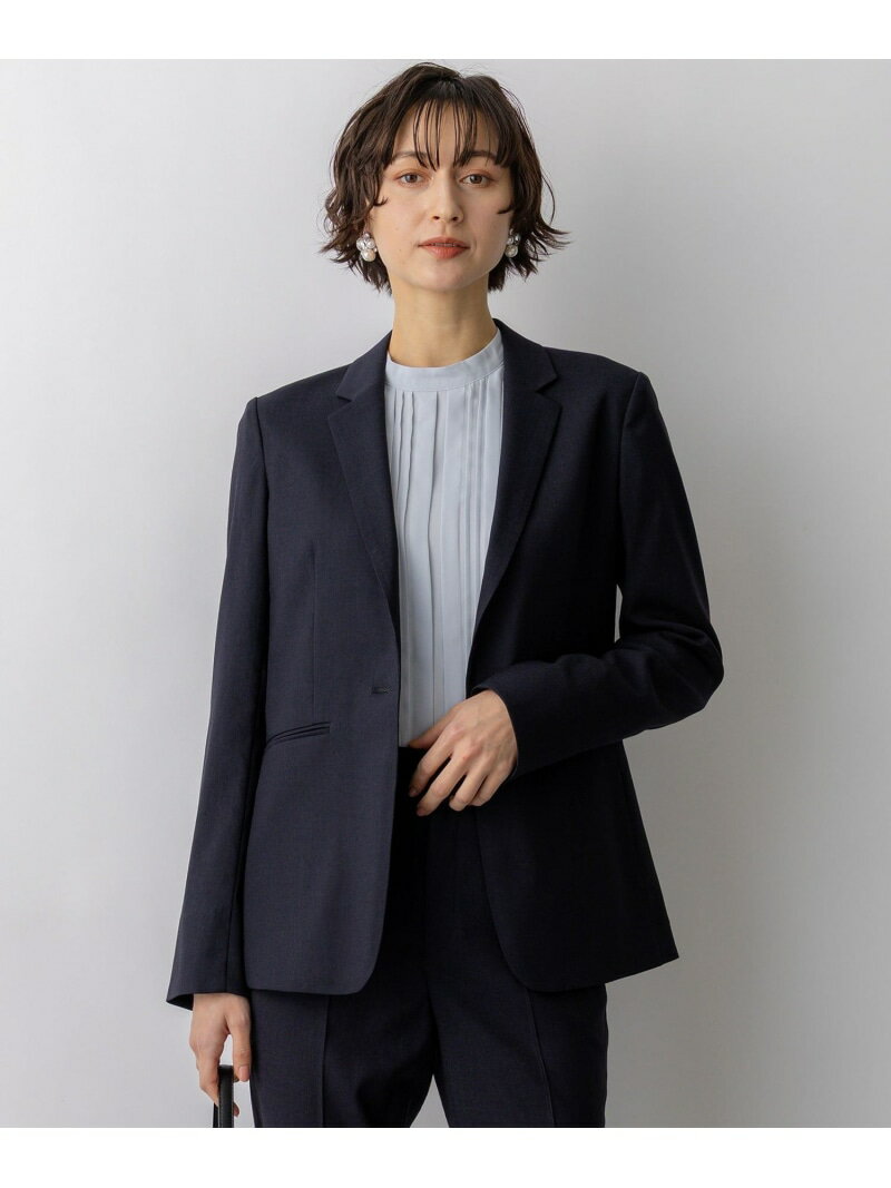 アイアスマットストレッチ テーラードジャケット 23区 S ニジュウサンク ジャケット・アウター その他のジャケット・アウター ネイビー ベージュ【送料無料】[Rakuten Fashion]