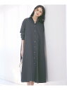 【SLOW/一部店舗限定】タンブラーコットンブロード シャツワンピース 23区 L ニジュウサンク ワンピース・ドレス シャツワンピース ブルー ホワイト【送料...