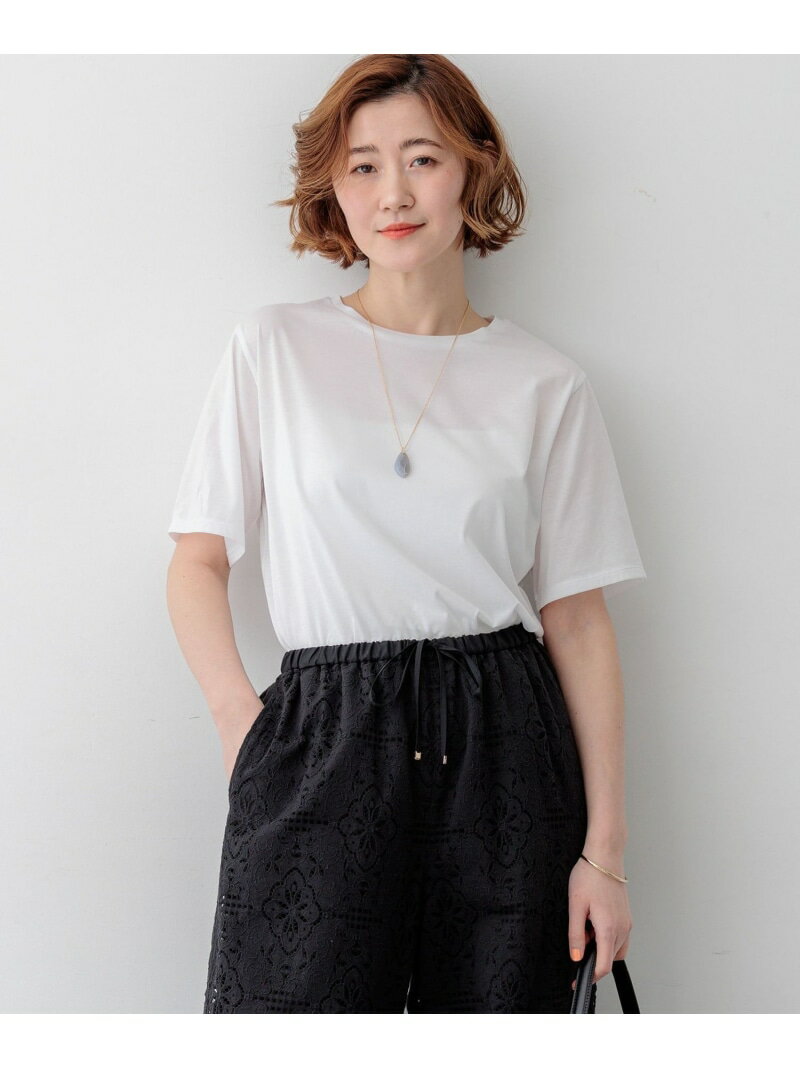 【見上愛さん着用】シアーコンフォート クルーネック Tシャツ 23区 S ニジュウサンク トップス カットソー・Tシャツ ブラック ホワイト ブラウン【送料無料】[Rakuten Fashion]