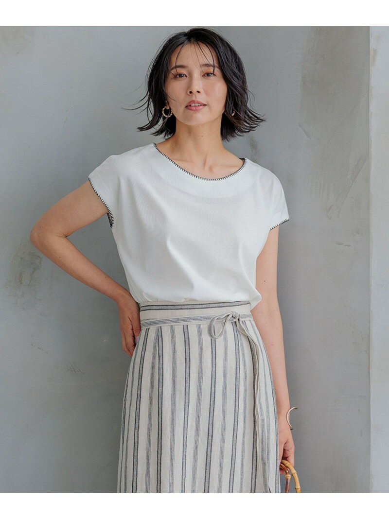樂天商城 - 【SALE／40%OFF】【洗える】トリミングジャージー カットソー 23区 ニジュウサンク トップス カットソー・Tシャツ ホワイト ベージュ ブラック【RBA_E】【送料無料】[Rakuten Fashion]