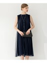 【APPLAUDIR】チュールプリーツ ドレス 23区 L ニジュウサンク ワンピース・ドレス ドレス ネイビー ブルー【送料無料】[Rakuten Fashi...