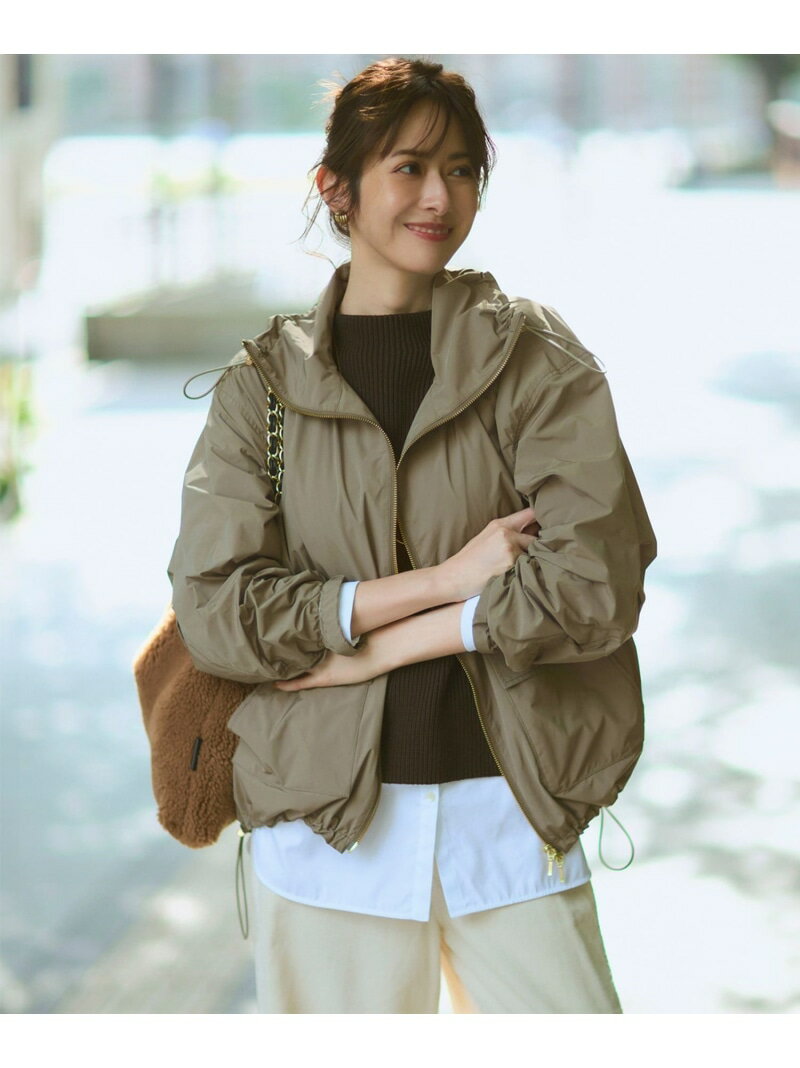 【撥水加工】ソフトメモリータフタ スタンドネック ブルゾン 23区 ニジュウサンク ジャケット・アウター ブルゾン・ジャンパー ベージュ カーキグリーン ブラック【送料無料】[Rakuten Fashion]のサムネイル