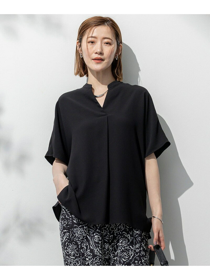 【吸水速乾/UVカット/接触冷感】ストレッチジョーゼット バンドカラー カットソー 23区 ニジュウサンク トップス カットソー・Tシャツ ブラック ネイビー【送料無料】[Rakuten Fashion] 23ku-10011430 23区 楽天市場店 サンプル画像2