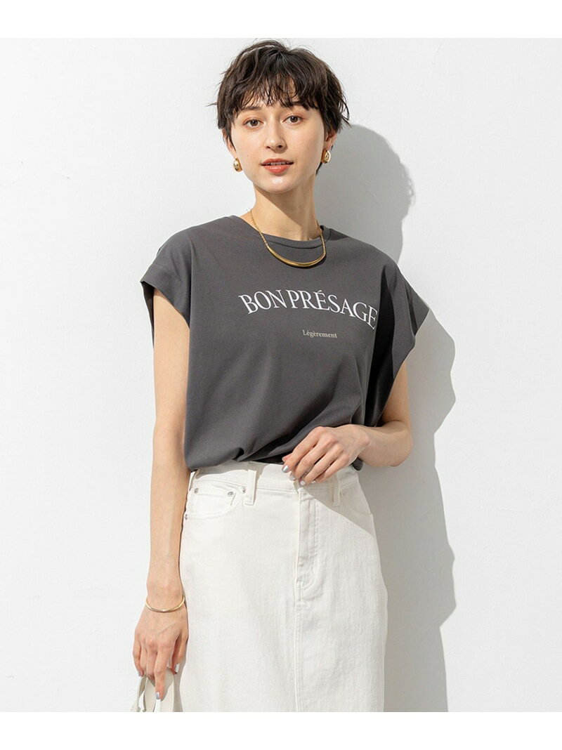 【SALE／20%OFF】【接触冷感/洗える】BON-PRESAGE ロゴ フレンチスリーブ Tシャツ 23区 L ニジュウサンク トップス カットソー・Tシャツ グレー ホワイト【RBA_E】【送料無料】[Rakuten Fashion] 23ku-10011413 23区 楽天市場店 サンプル画像3
