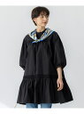 【洗える】コンパクトライトクロス ピンタック チュニックワンピース 23区 S ニジュウサンク ワンピース・ドレス ドレス ベージュ ブラック【送料無料】[Ra...