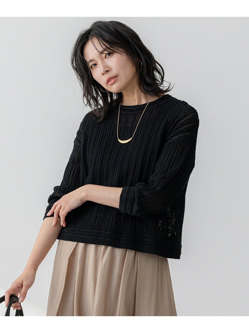 【SALE／40%OFF】【洗える】コットンギマ ストライプ ニット 23区 ニジュウサンク トップス ニット ブラウン レッド ブラック ホワイト【RBA_E】【送料無料】[Rakuten Fashion] 23ku-10010739 23区 楽天市場店 サンプル画像3