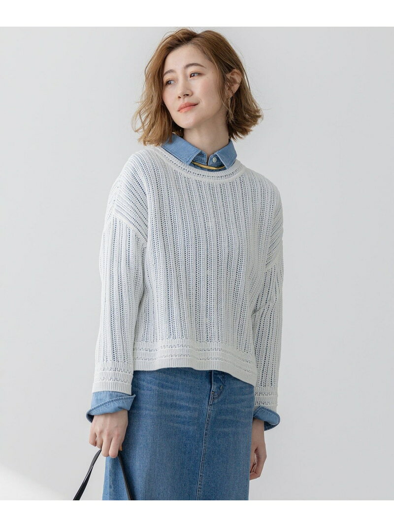 【SALE／40%OFF】【洗える】コットンギマ ストライプ ニット 23区 ニジュウサンク トップス ニット ブラウン レッド ブラック ホワイト【RBA_E】【送料無料】[Rakuten Fashion] 23ku-10010739 23区 楽天市場店 サンプル画像2