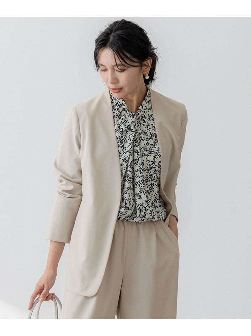 【SALE／30%OFF】【セットアップ対応/洗える】2WAYストレッチツイル ジャケット 23区 S ニジュウサンク ジャケット・アウター ノーカラージャケット ネイビー ブラック ベージュ【RBA_E】【送料無料】[Rakuten Fashion] 23ku-10010736 23区 楽天市場店 サンプル画像3
