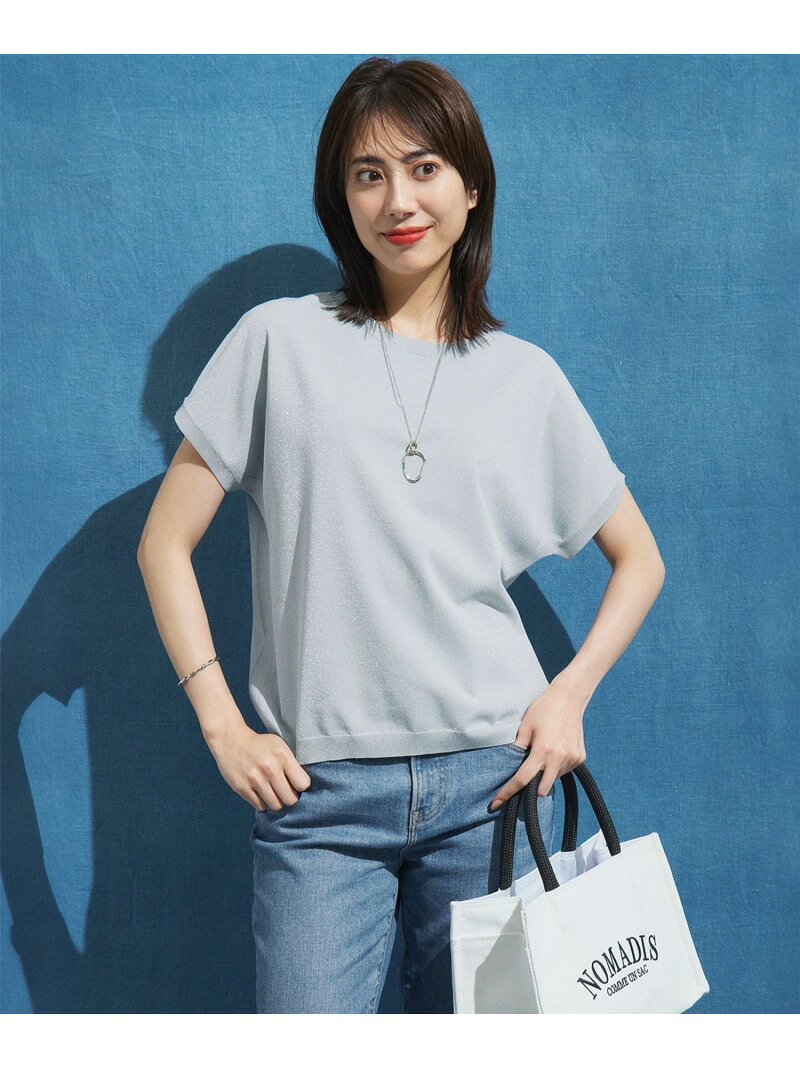 樂天商城 - 【SALE／20%OFF】【洗える】レーヨンポリエステルストレッチ プルオーバー ラメニット 23区 S ニジュウサンク トップス ニット ゴールド ネイビー【RBA_E】【送料無料】[Rakuten Fashion]